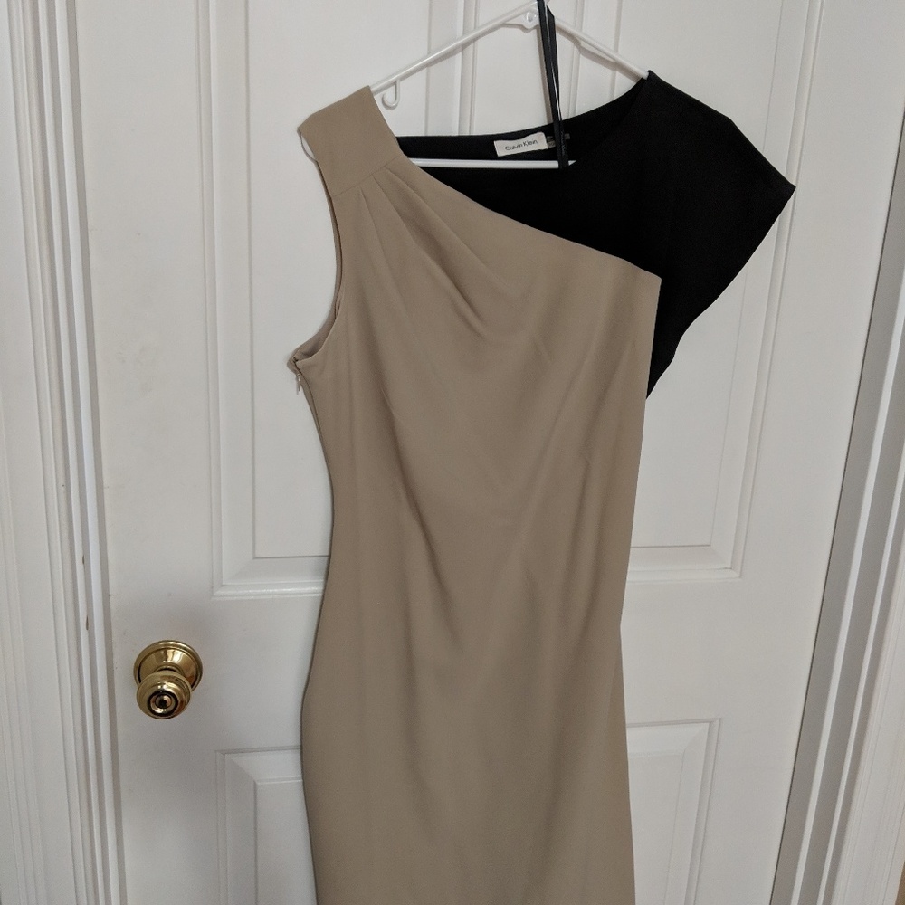 Calvin Klein, black and tan dress sz 10